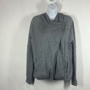 Puma Gray Wrap Cardigan Hooded Sweatshirt size large